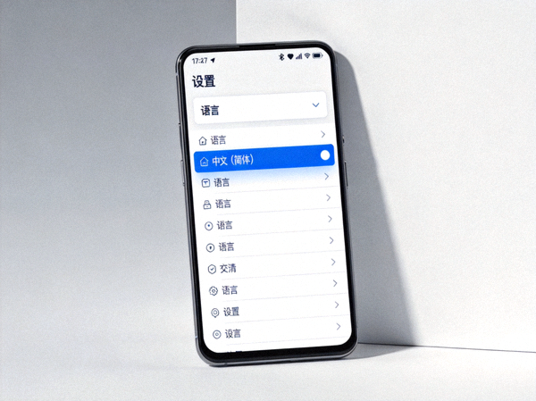 Telegram安卓版设置中选择中文简体语言的界面截图
