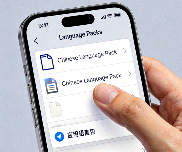 Telegram安卓应用内点击频道中语言包文件并选择应用的界面截图
