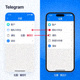 Telegram桌面版与手机版设置菜单中的语言选项位置示意图